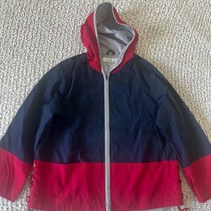 Women’s Red and Blue Hooded Jacket